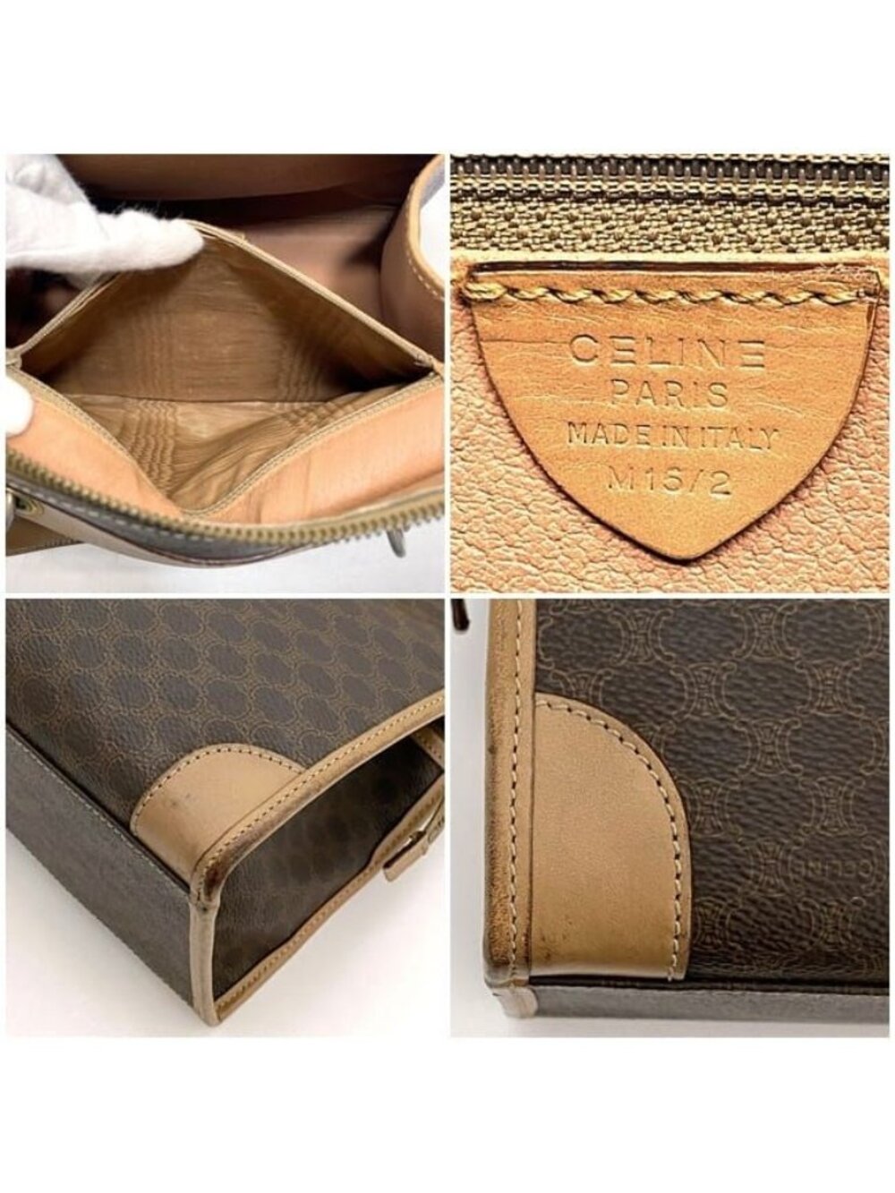 Celine Handbag Brown Macadam Tote Bag Leather - Picture 9 of 10